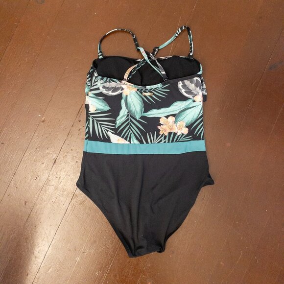 Skye Floral One-Piece Swimsuit Size L Tropical Print Adjustable Straps - Picture 2 of 3